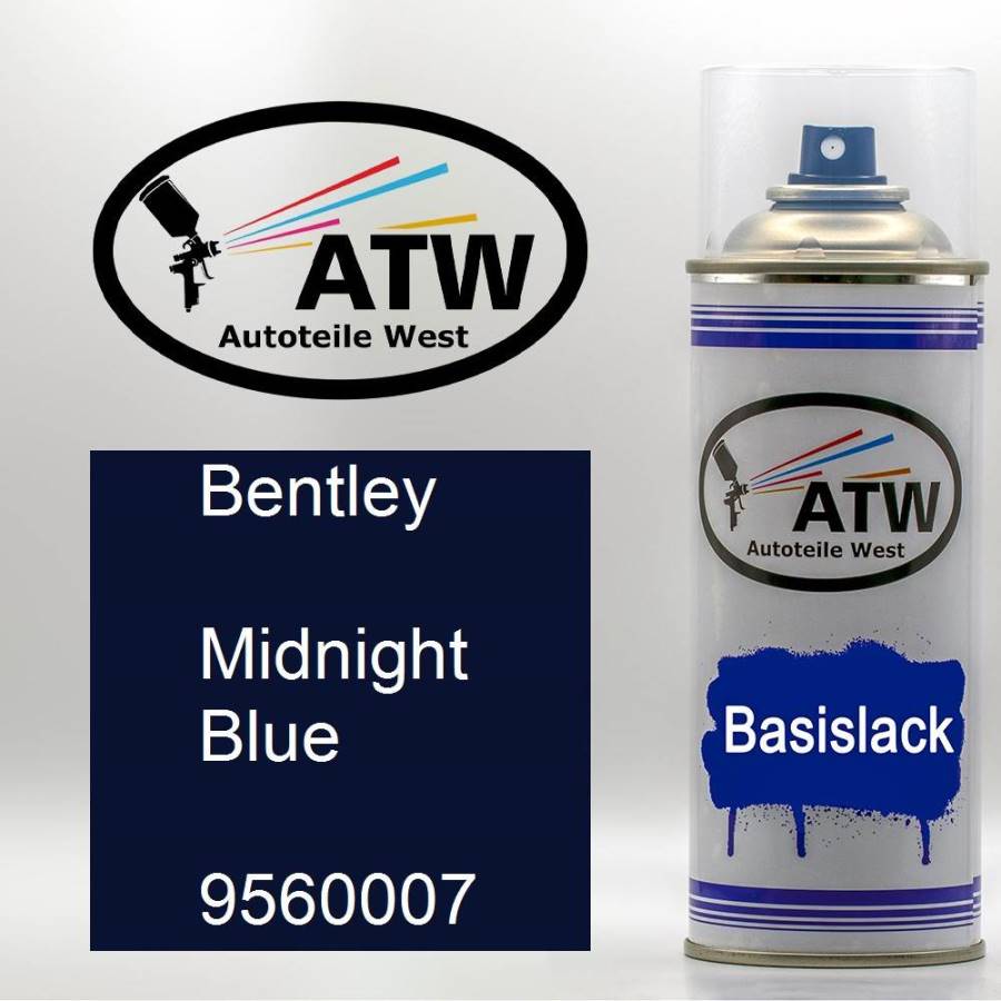 Bentley, Midnight Blue, 9560007: 400ml Sprühdose, von ATW Autoteile West.